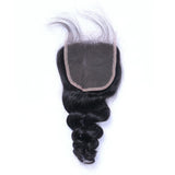 Loose Wave 4x4 Virgin Human Hair Natural Black Closure