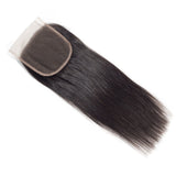 Straight 4x4 Virgin Human Hair Natural Black Closure