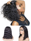 Bob Style Natural Wave Lace Wig Natural Black #1B