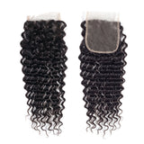 Bundle Deals With Closure Kinky Curly Virgin Human Hair Natural Black