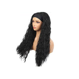 Water Wave Glueless Headband Wig Natural Black 180% Density